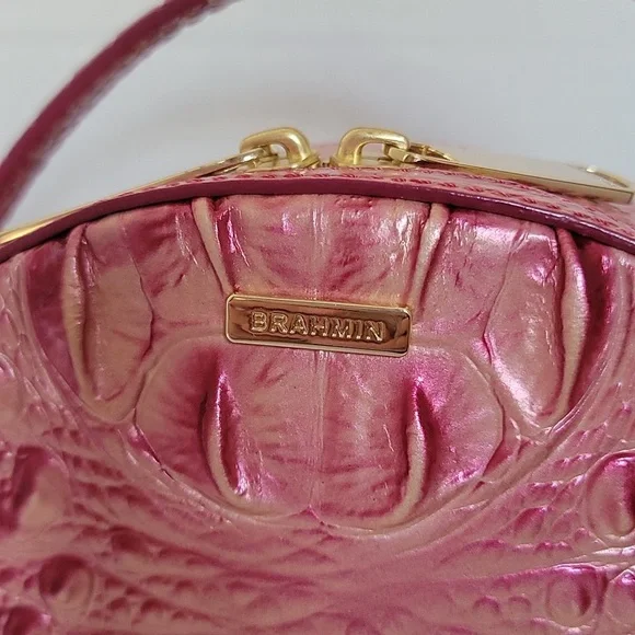 Brahmin Lane top handle Lotus canteen metallic leather handbag - Picture 2 of 15